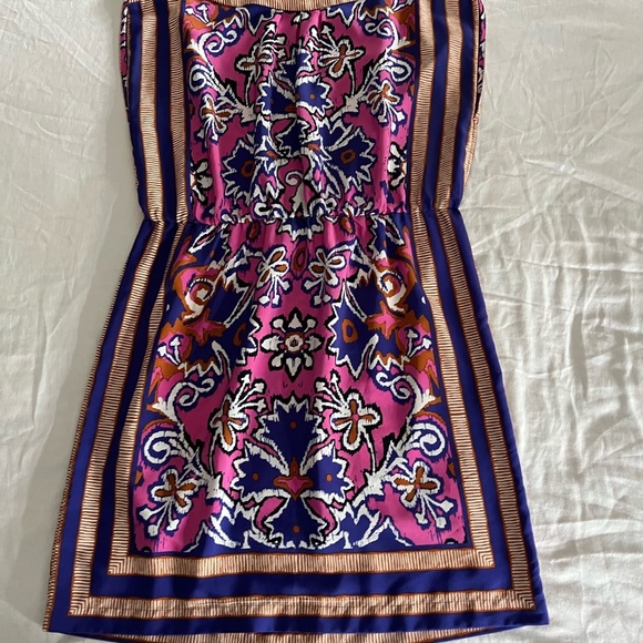 Ann Taylor Loft Mod Vibrant Short Scarf Motif Dress Size Medium EUC - Picture 5 of 11